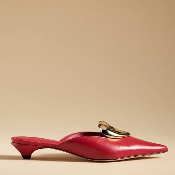 ❌SOLD❌NEW♥️MAEVE by Anthropologie Heart Mule Heels EU 38/US 7-7.5 Red - Picture 3 of 9